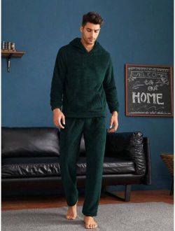 Men Kangaroo Pocket Hooded PJ Set