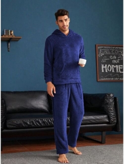 Men Kangaroo Pocket Hooded PJ Set