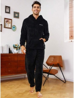 Men Kangaroo Pocket Hooded PJ Set