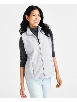 Style & Co Women's Polar Fleece Zip-Front Sleeveless Vest, Created for Macy's