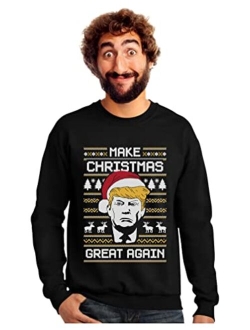 Tstars Make Christmas Great Again Sweatshirt Trump Ugly Xmas Sweater Style Long Sleeve