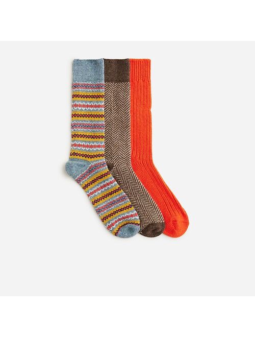 J.Crew Lambswool-blend socks three-pack