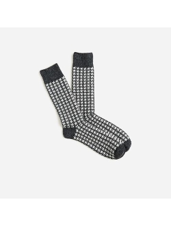 Wool-blend houndstooth socks