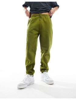 tapered heavyweight sweatpants in khaki