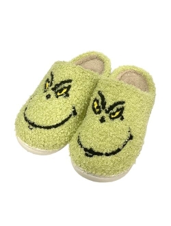 Gumowru Women Men Cute Cartoon Christmas Slippers Winter Plush Funny Slippers Comfy Warm Furry House Shoes