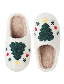 Gumowru Women Men Cute Cartoon Christmas Slippers Winter Plush Funny Slippers Comfy Warm Furry House Shoes