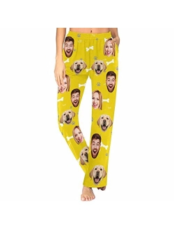 FunStudio Personalized Pajama Pants With Photos for Women Custom Photo Face Printed Pajama Bottoms with Pockets