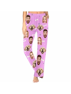 FunStudio Personalized Pajama Pants With Photos for Women Custom Photo Face Printed Pajama Bottoms with Pockets