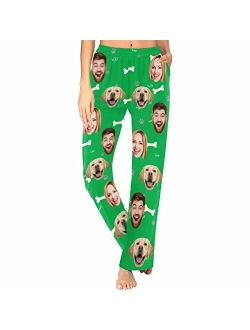 FunStudio Personalized Pajama Pants With Photos for Women Custom Photo Face Printed Pajama Bottoms with Pockets