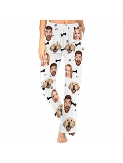 FunStudio Personalized Pajama Pants With Photos for Women Custom Photo Face Printed Pajama Bottoms with Pockets