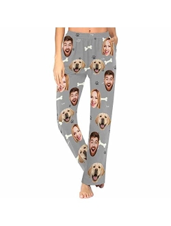 FunStudio Personalized Pajama Pants With Photos for Women Custom Photo Face Printed Pajama Bottoms with Pockets