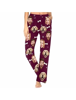 FunStudio Personalized Pajama Pants With Photos for Women Custom Photo Face Printed Pajama Bottoms with Pockets