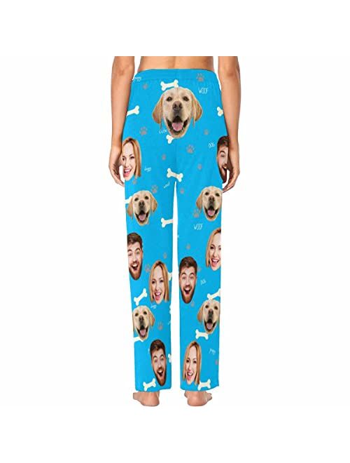 FunStudio Personalized Pajama Pants With Photos for Women Custom Photo Face Printed Pajama Bottoms with Pockets