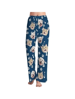 FunStudio Custom Face Pajama Pants with Picture Personalized Photo PJ Bottoms Customized Gifts for Men Women