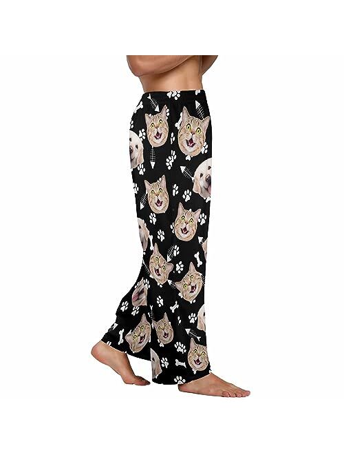 FunStudio Custom Face Pajama Pants with Picture Personalized Photo PJ Bottoms Customized Gifts for Men Women