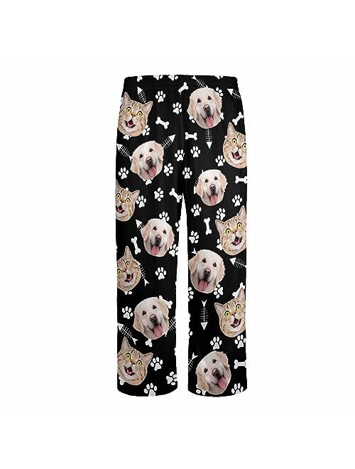 FunStudio Custom Face Pajama Pants with Picture Personalized Photo PJ Bottoms Customized Gifts for Men Women