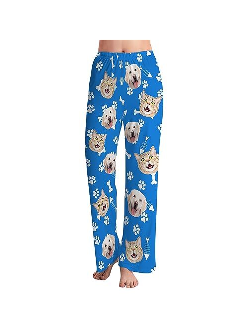 FunStudio Custom Face Pajama Pants with Picture Personalized Photo PJ Bottoms Customized Gifts for Men Women