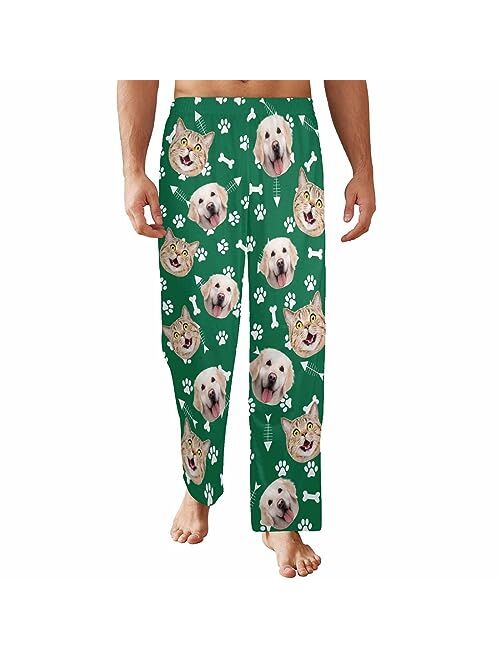 FunStudio Custom Face Pajama Pants with Picture Personalized Photo PJ Bottoms Customized Gifts for Men Women