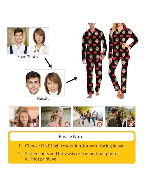 SIMIEEK Personalized Pajamas for Women Men Custom Pet Pajamas with Photo, Face Pajamas Customized Christmas Matching Pajamas