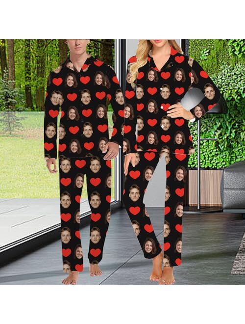 SIMIEEK Personalized Pajamas for Women Men Custom Pet Pajamas with Photo, Face Pajamas Customized Christmas Matching Pajamas