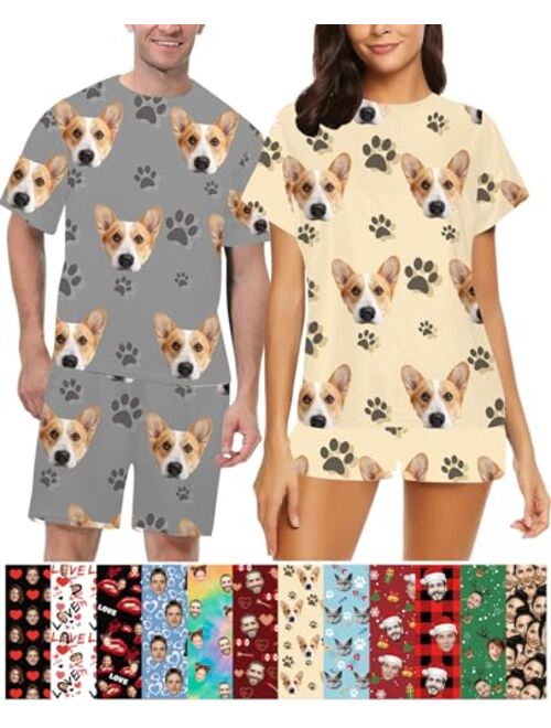 SIMIEEK Personalized Pajamas for Women Men Custom Pet Pajamas with Photo, Face Pajamas Customized Christmas Matching Pajamas