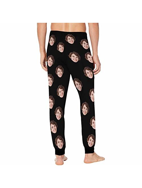 YESCUSTOM Personalized Face Pajama Pants for Men Custom Photo Printed Pajama Bottoms Trousers for Boyfriend Husband