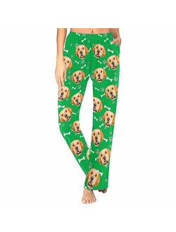 FunStudio Personalized Pajama Pants for Women Custom Photo Face Printed Pajama Bottoms with Pockets