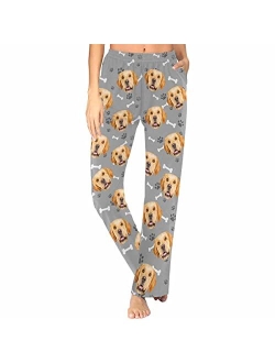 FunStudio Personalized Pajama Pants for Women Custom Photo Face Printed Pajama Bottoms with Pockets