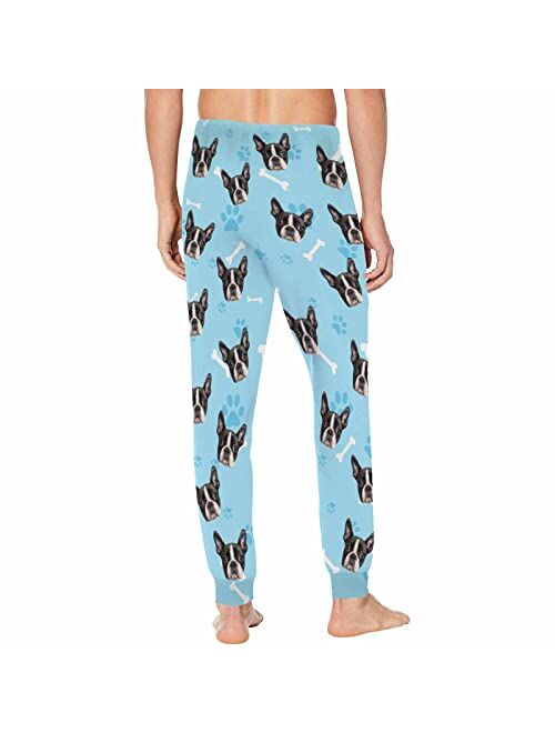 YESCUSTOM Personalized Pajama Pants for Men Custom Photo Face Printed Pajama Bottoms Trousers for Boyfriend Husband