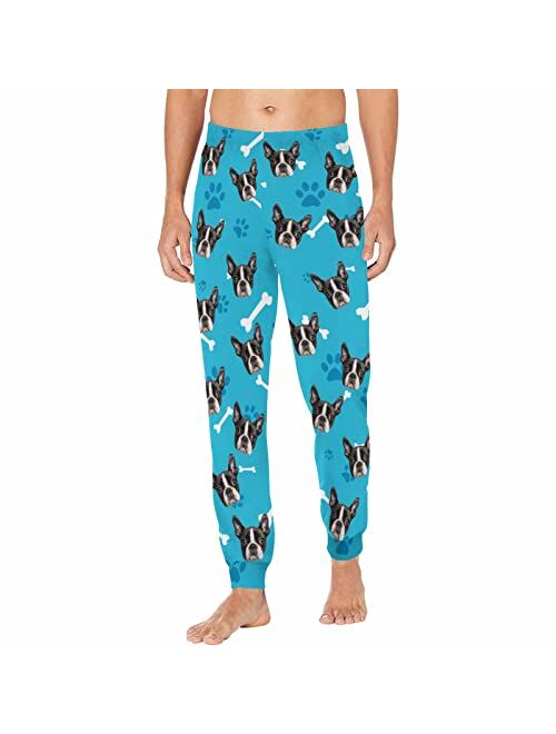 YESCUSTOM Personalized Pajama Pants for Men Custom Photo Face Printed Pajama Bottoms Trousers for Boyfriend Husband