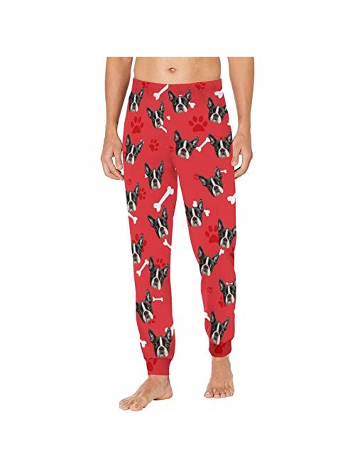 YESCUSTOM Personalized Pajama Pants for Men Custom Photo Face Printed Pajama Bottoms Trousers for Boyfriend Husband