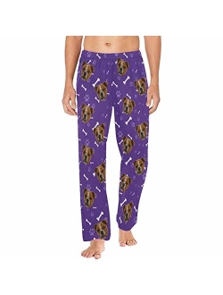 Mypupsocks Custom Face Purple Men's Pajamas Pants Cute Paws Soft Photo Bottoms Pants S-2XL