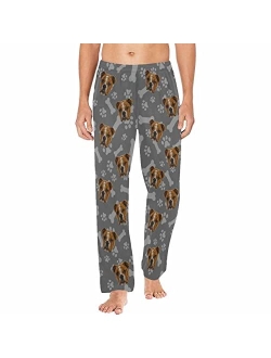 Mypupsocks Custom Face Purple Men's Pajamas Pants Cute Paws Soft Photo Bottoms Pants S-2XL