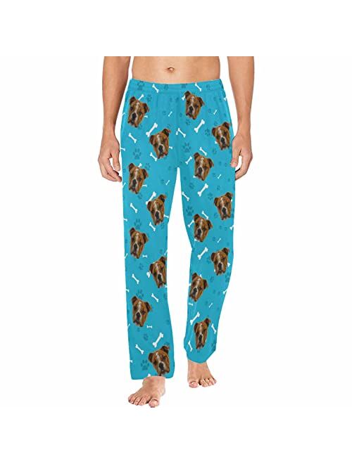 Mypupsocks Custom Face Purple Men's Pajamas Pants Cute Paws Soft Photo Bottoms Pants S-2XL