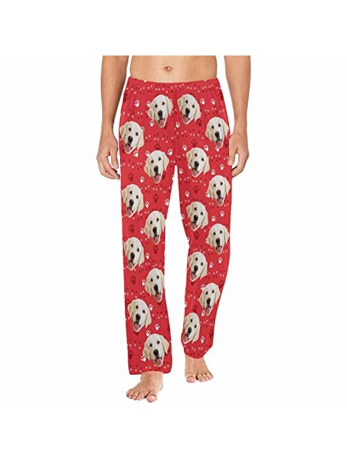 Mypupsocks Custom Face Purple Men's Pajamas Pants Cute Paws Soft Photo Bottoms Pants S-2XL