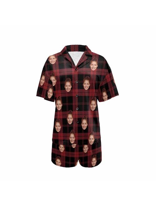 M YESCUSTOM Funny Pajamas Set for Women, Personalized Pajamas Loungewear Sleepwear PJ Sets Personalized Photo Gifts