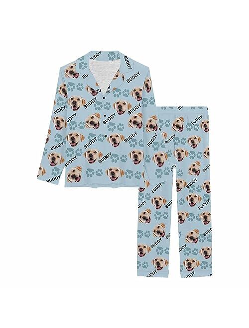 M YESCUSTOM Funny Pajamas Set for Women, Personalized Pajamas Loungewear Sleepwear PJ Sets Personalized Photo Gifts