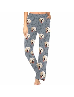 Mypupsocks Custom Face Pajamas Pants Personalized Sleepwear Bottoms for Women XS-XXL