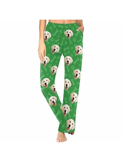 Mypupsocks Custom Face Pajamas Pants Personalized Sleepwear Bottoms for Women XS-XXL