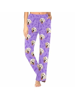 Mypupsocks Custom Face Pajamas Pants Personalized Sleepwear Bottoms for Women XS-XXL