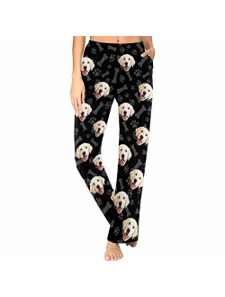 Mypupsocks Custom Face Pajamas Pants Personalized Sleepwear Bottoms for Women XS-XXL