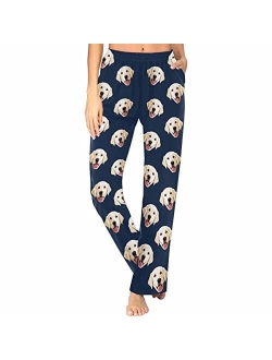 Mypupsocks Custom Face Pajamas Pants Personalized Sleepwear Bottoms for Women XS-XXL