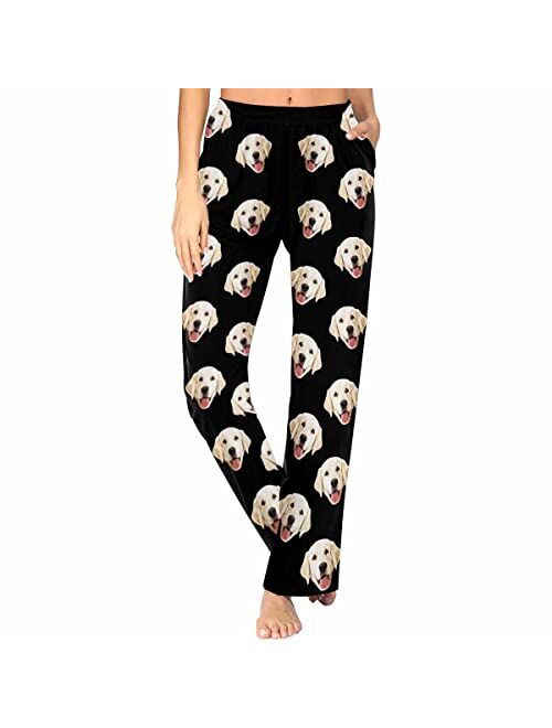 Mypupsocks Custom Face Pajamas Pants Personalized Sleepwear Bottoms for Women XS-XXL