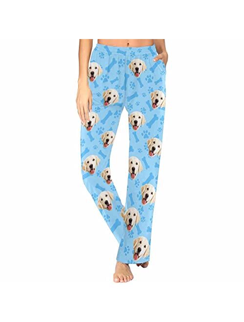 Mypupsocks Custom Face Pajamas Pants Personalized Sleepwear Bottoms for Women XS-XXL