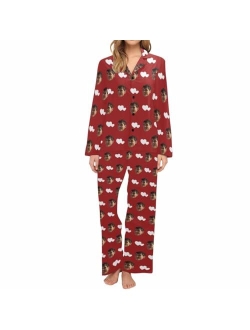 Artsadd Custom Pajama Sets with Face, Personalized Pajamas Funny Sleepwear with Photo Two Piece PJ Set Pjs Gifts for Women