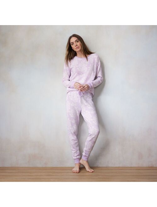 Little Co. by Lauren Conrad Women's LC Lauren Conrad Pajama Top and Banded Pajama Bottoms Sleep Set