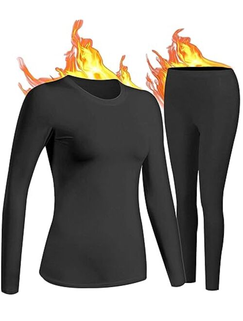 UNIQUEBELLA Womens Thermal Underwear, Thermal Base Layers Women - Ski Wear Ladies Compression Athletic Long Johns Skins Set