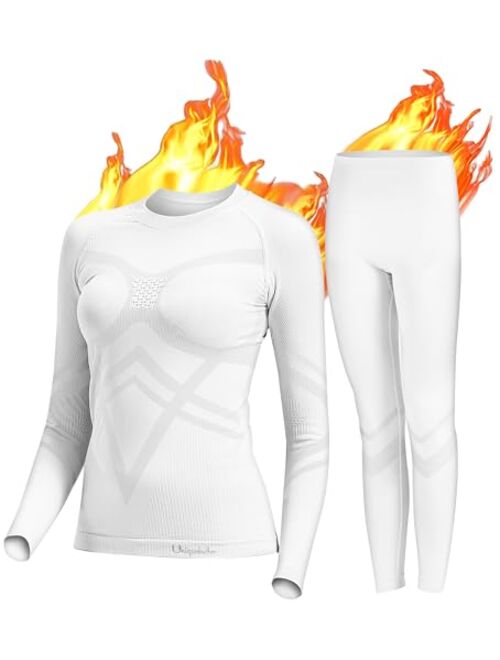 UNIQUEBELLA Womens Thermal Underwear, Thermal Base Layers Women - Ski Wear Ladies Compression Athletic Long Johns Skins Set