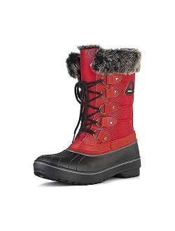 Women's Warm Faux Fur Lined Mid Calf Winter Snow Boots