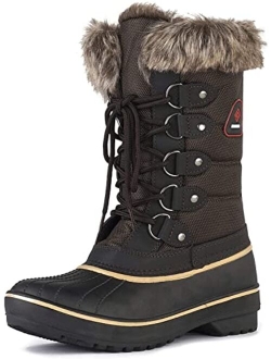 Women's Warm Faux Fur Lined Mid Calf Winter Snow Boots